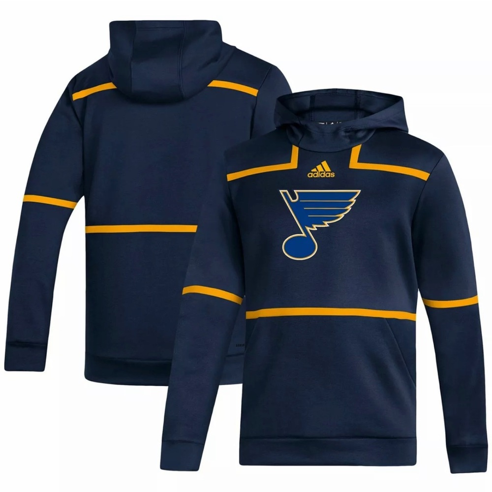 New Mens Adidas St. Louis Blues Hoodie Pullover